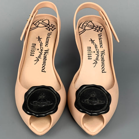 VIVIENNE WESTWOOD Anglomania Size 6 Rose Rubber Melissa Heels Pumps