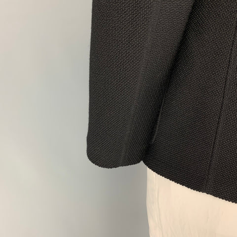 GIORGIO ARMANI Size 42 Black Woven Wool Polyester Sport Coat