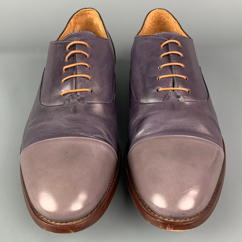 PAUL SMITH Taille 11 Chaussures à lacets en cuir bicolore mauve violet