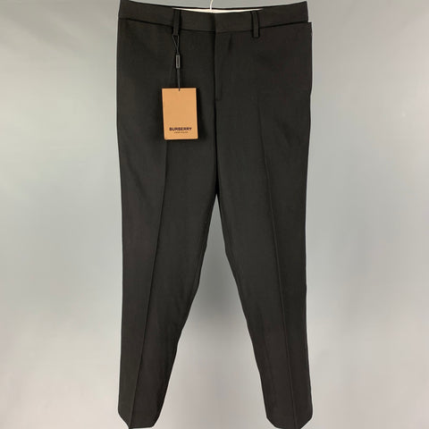 BURBERRY Size 30 Black Wool Zip Fly Dress Pants