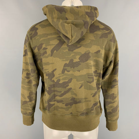 TODD SNYDER x CHAMPION Size M Olive & Brown Camo Cotton Hoodie Sweatshirt