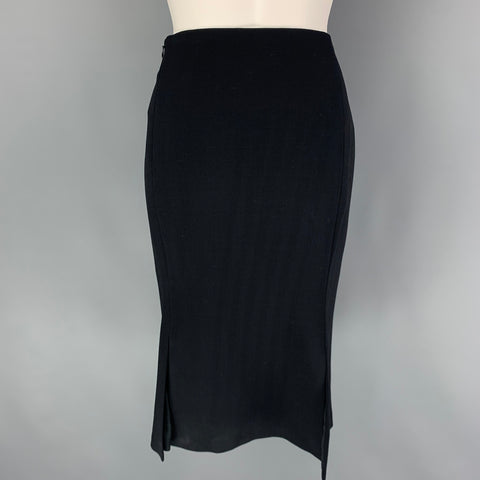 RALPH LAUREN Black Label Size 8 Black Wool Pencil Skirt