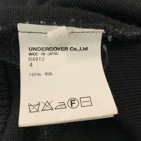 UNDERCOVER Size L Black Knit Wool Zip Up & Buttons Cardigan