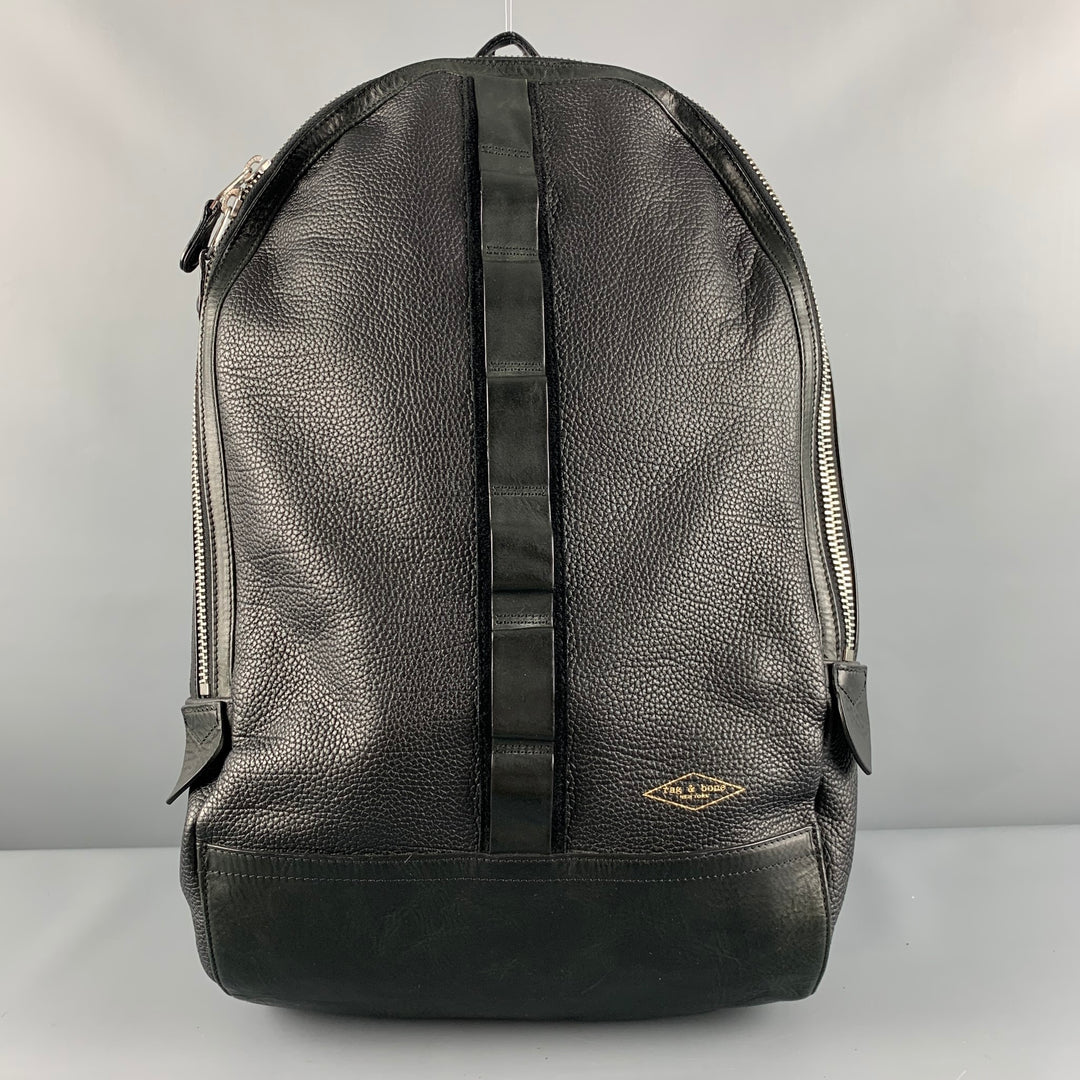 Mochila de piel granulada negra de RAG &amp; BONE