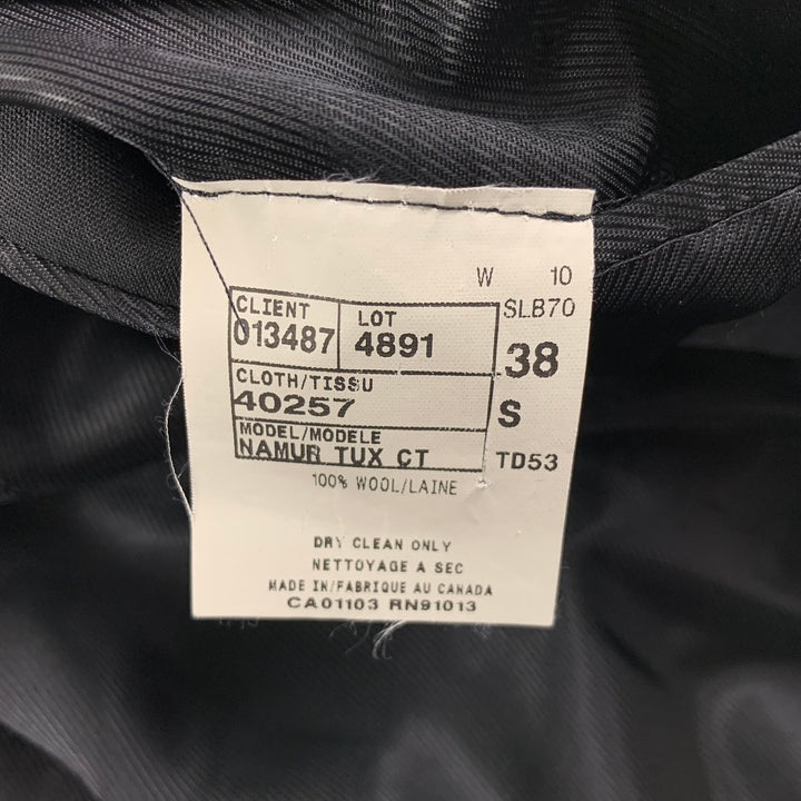 BLACK by VERA WANG Size 38 Grey Black Wool Notch Lapel Tuxedo Sport Coat