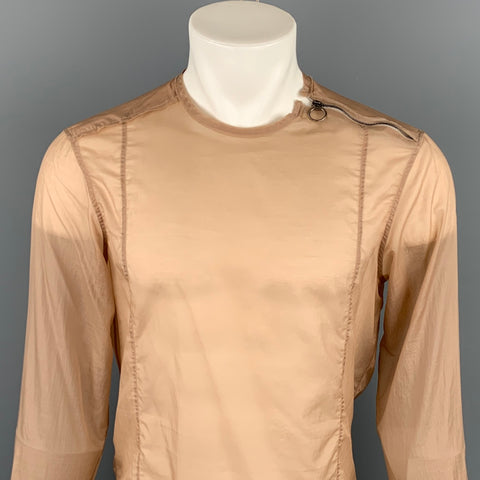 LANVIN Size S Tan Polyamide Blend Side Zipper Long Sleeve Shirt