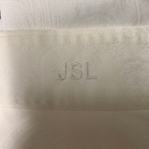 J.HILBURN Size 40 White Paisley Cotton Long Sleeve Shirt