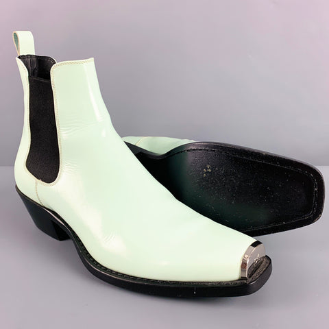 CALVIN KLEIN 205W39NYC Taille 12 Bottes à enfiler en cuir vert