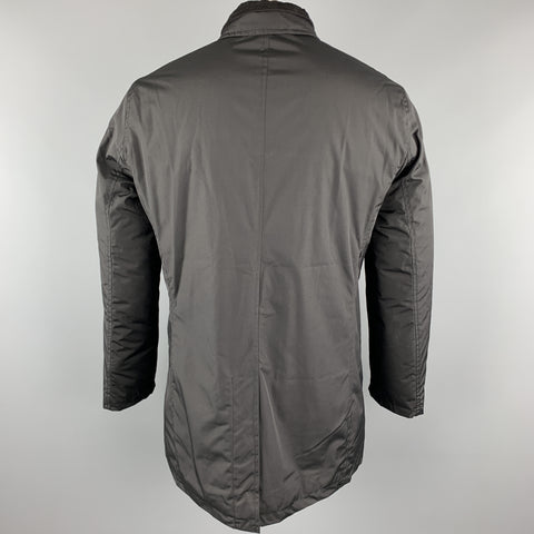 EREDI PISANO Size M Black Solid Polyester Zip & Buttons Jacket