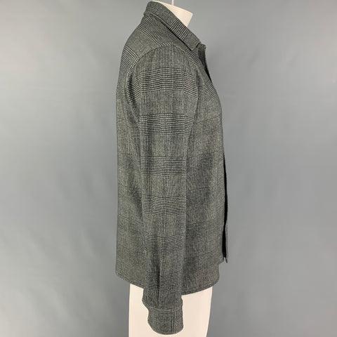 TODD SNYDER Size L Grey Black Beige Glenplaid Button Up Long Sleeve Shirt