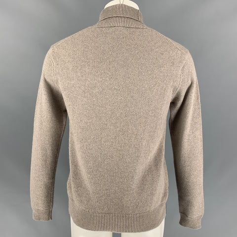 BURBERRY PRORSUM Fall 2014 Size S Taupe & Black Arch de Triumph Cashmere Turtleneck Sweater