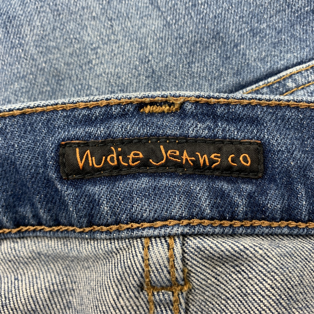 NUDIE JEANS Size 32 Indigo Washed Cotton Button Fly Jeans
