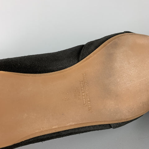 COLECCIÓN RALPH LAUREN Talla 7 Zapatos planos con lazo de ante negro