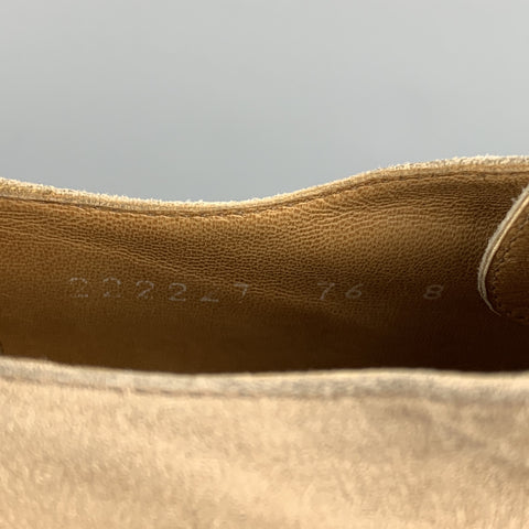 MORESCHI Size 8 Taupe Two Toned Suede Lace Up Shoes