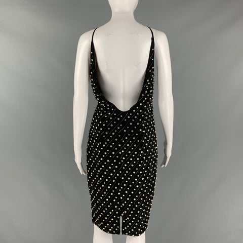 RETROFETE Taille S Robe droite perlée en polyester noir