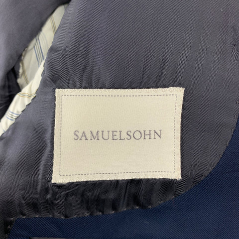 SAMUELSOHN Size 40 Navy Wool Notch Lapel Custom Suit