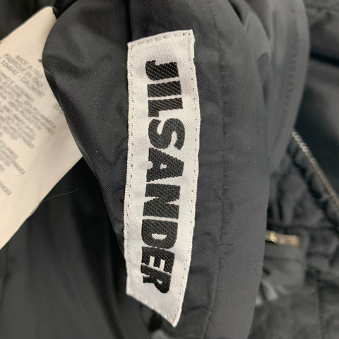 JIL SANDER Size 4 Black Polyester Blend Textured Reversible Jacket