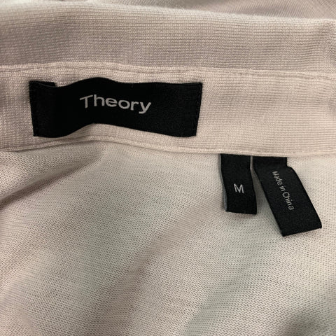 THEORY Size M Grey Collar Pullover