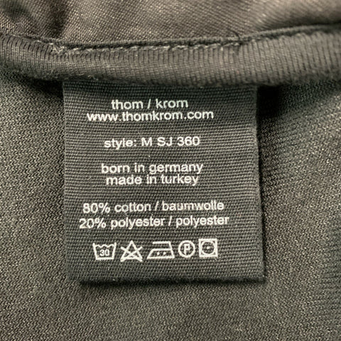 THOM KROM Size M Black Velvet, Cotton &  Polyester Hooded Cardigan