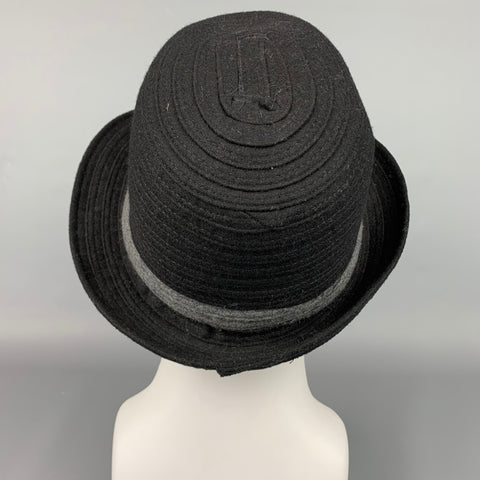 SAN DIEGO HAT Co. Sombrero Fedora de mezcla de lana texturizada negra de talla única