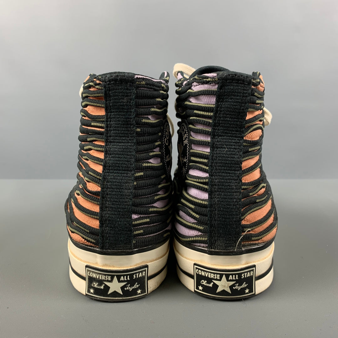 CONVERSE Size 8 Black Multi-Color High Top Sneakers