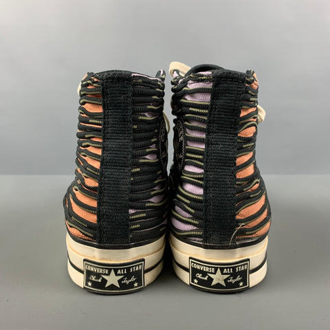 CONVERSE Size 8 Black Multi-Color High Top Sneakers