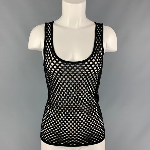 EMILIO PUCCI Camiseta sin mangas de malla negra Talla S