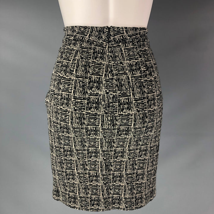 ALEXANDER WANG Size 4 Black & Grey Virgin Wool Blend Skirt