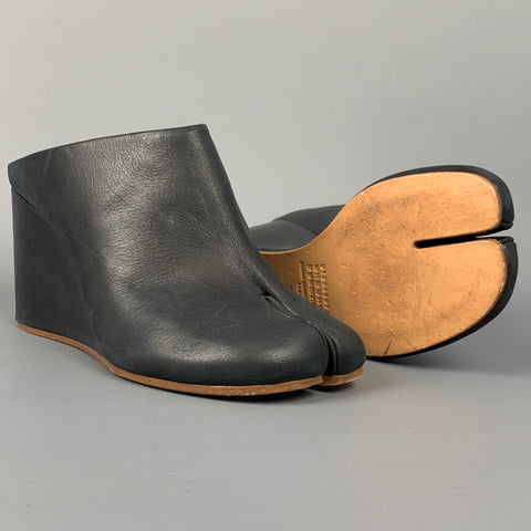 MAISON MARTIN MARGIELA Pantuflas Tabi de piel color carbón talla 8