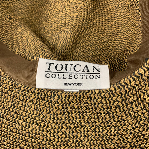 TOUCAN Sombrero de ala ancha beige y negro