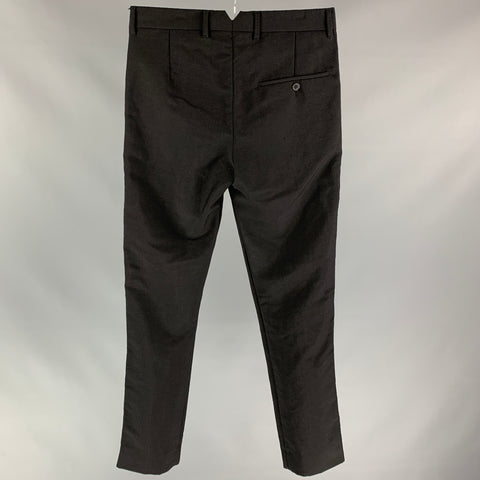 ACNE STUDIOS Size 30 Black Mohair / Wool Tuxedo Dress Pants