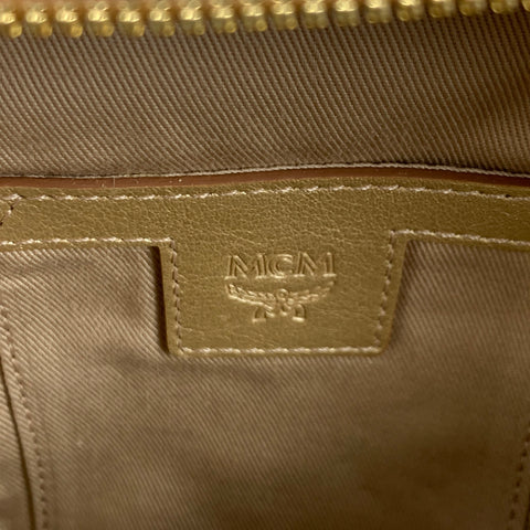 MCM Gold Black Monogram Coated Canvas Cross Body Camera Bag