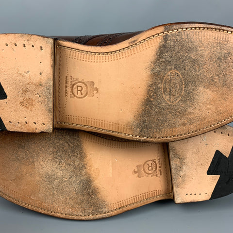 ALDEN Talla 10 Botines de cuero con punta de ala marrón 