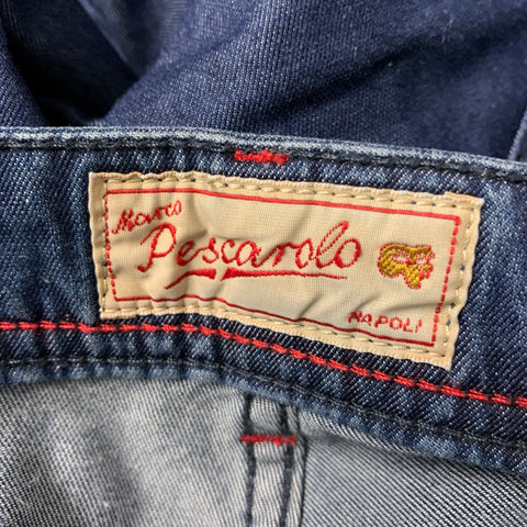 MARCO PESCAROLO Size 34  Indigo Solid Denim Zip Fly Jeans
