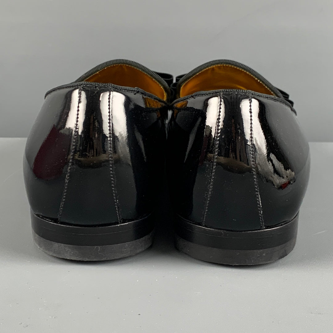 BALLY Size 11 Black Solid Leather Slip On Loafers