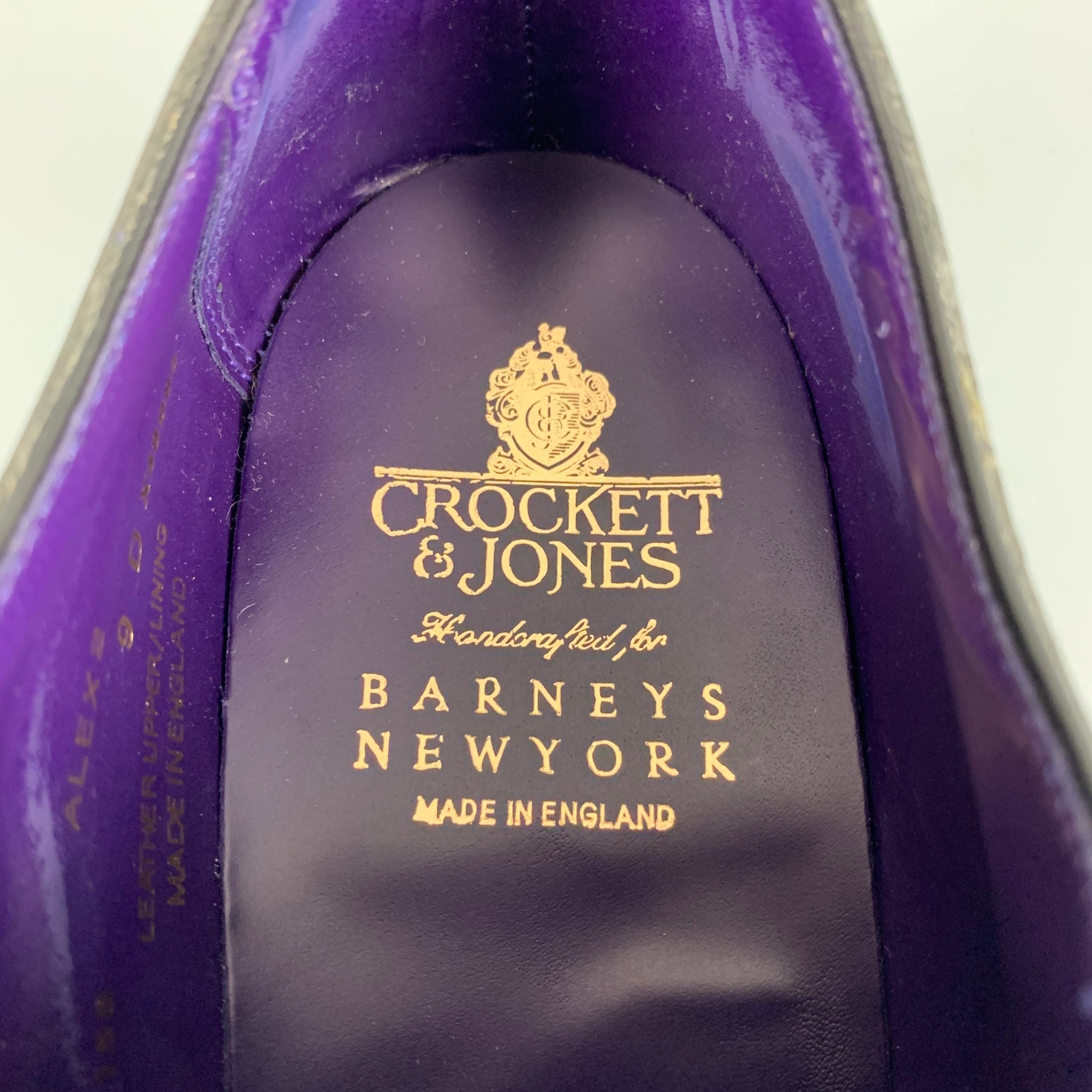 CROCKETT & JONES for BARNEYS NEW YORK Size 10 Black Leather Lace