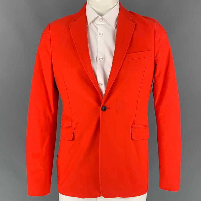 ACNE STUDIOS Size 44 Orange Cotton Notch Lapel Sport Coat