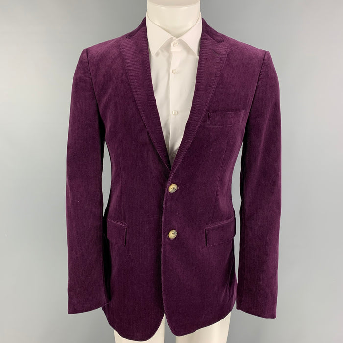 ETRO Size 40 Purple Corduroy Cotton Notch Lapel Sport Coat