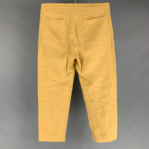 BLLUEMADE Size XS Beige Linen Drawstring Casual Pants
