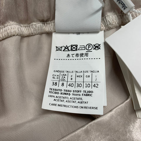 MAX MARA Talla 8 Pantalones casuales de pierna ancha de acetato beige