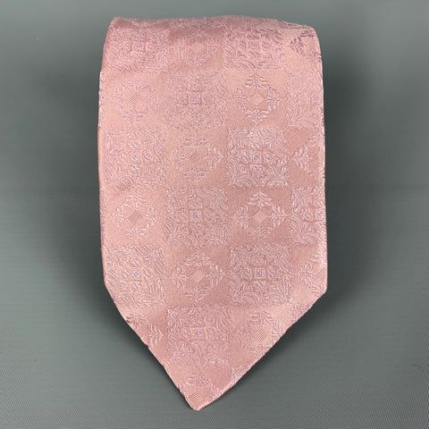 BRIONI Pink Jacquard Silk Neck Tie