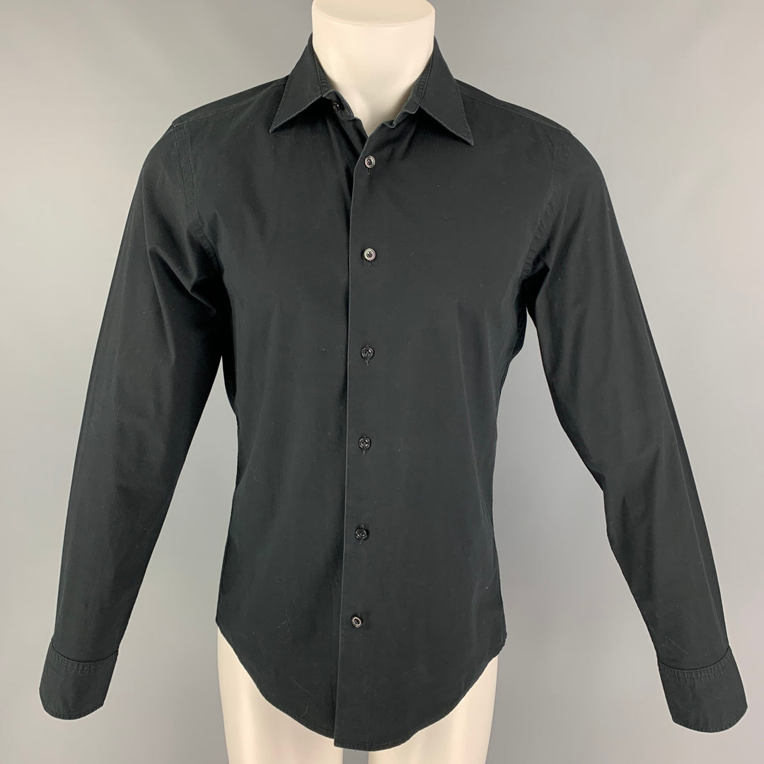G-STAR RAW Size M Black Cotton Super Slim Long Sleeve Shirt