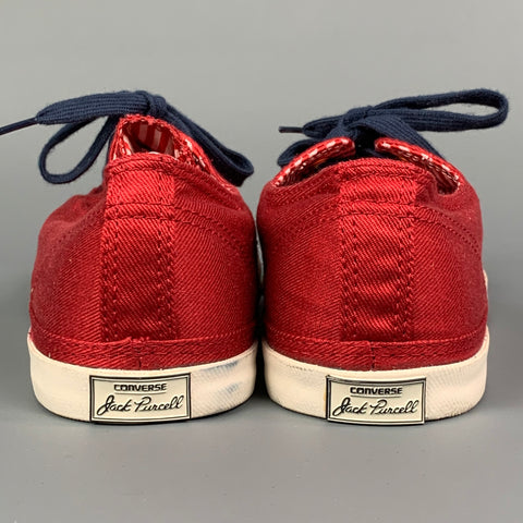 CONVERSE x Jack Purcell Size 10 Burgundy & Navy Canvas Sneakers