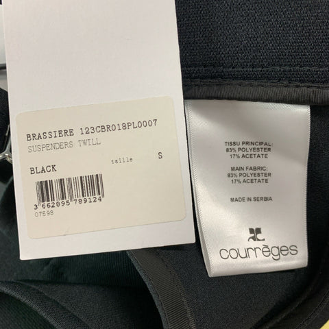 COURREGES Size S Black Polyester Blend Bralette Casual Top