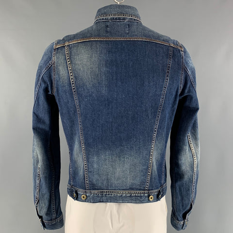 DIESEL Size L Blue Washed Denim Trucker Jacket