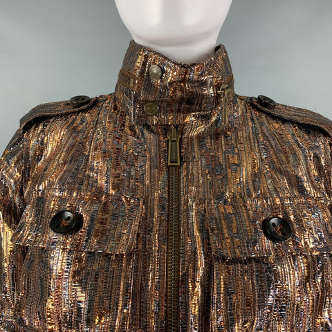 DSQUARED2 Taille 6 Veste métallisée en viscose polyester argent doré