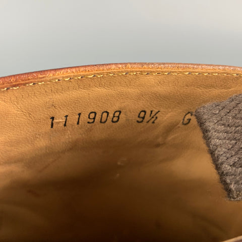 GRENSON Size 10.5 Brown Antique Perforated Leather Lace Up Boots