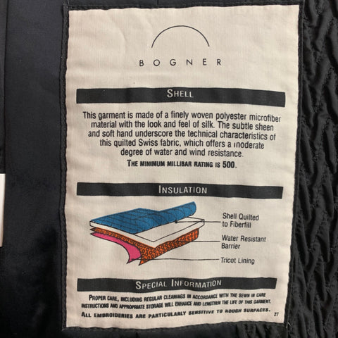 BOGNER Taille 6 Veste en nylon texturé matelassé noir