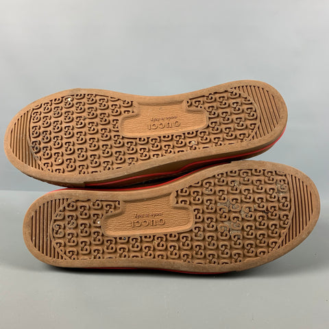 GUCCI Talla 9 Azul Verde Rojo Bloque de color Algodón Zapatillas bajas
