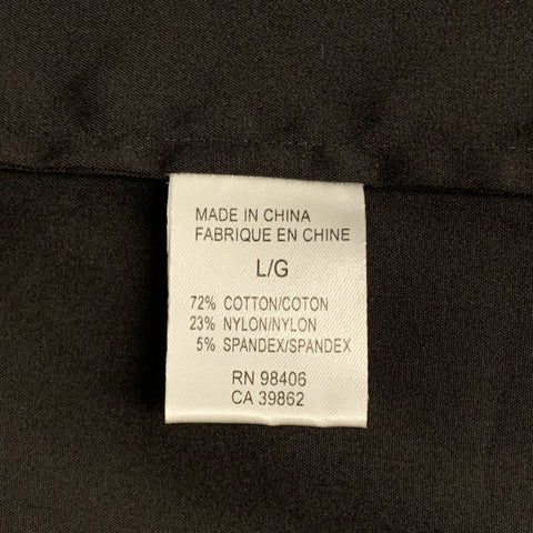 THEORY Size L Black Cotton Blend Button Up Long Sleeve Shirt